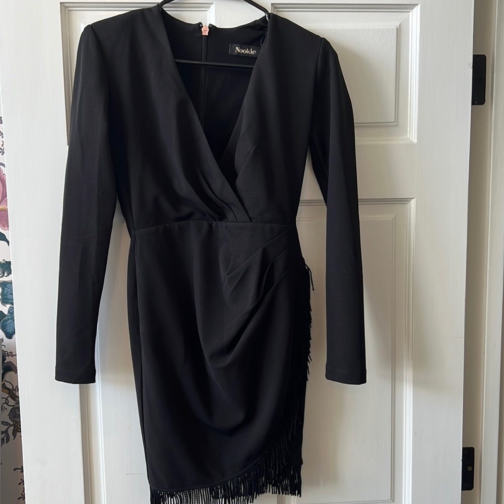 Black Nookie Dress with Fringe (Small)